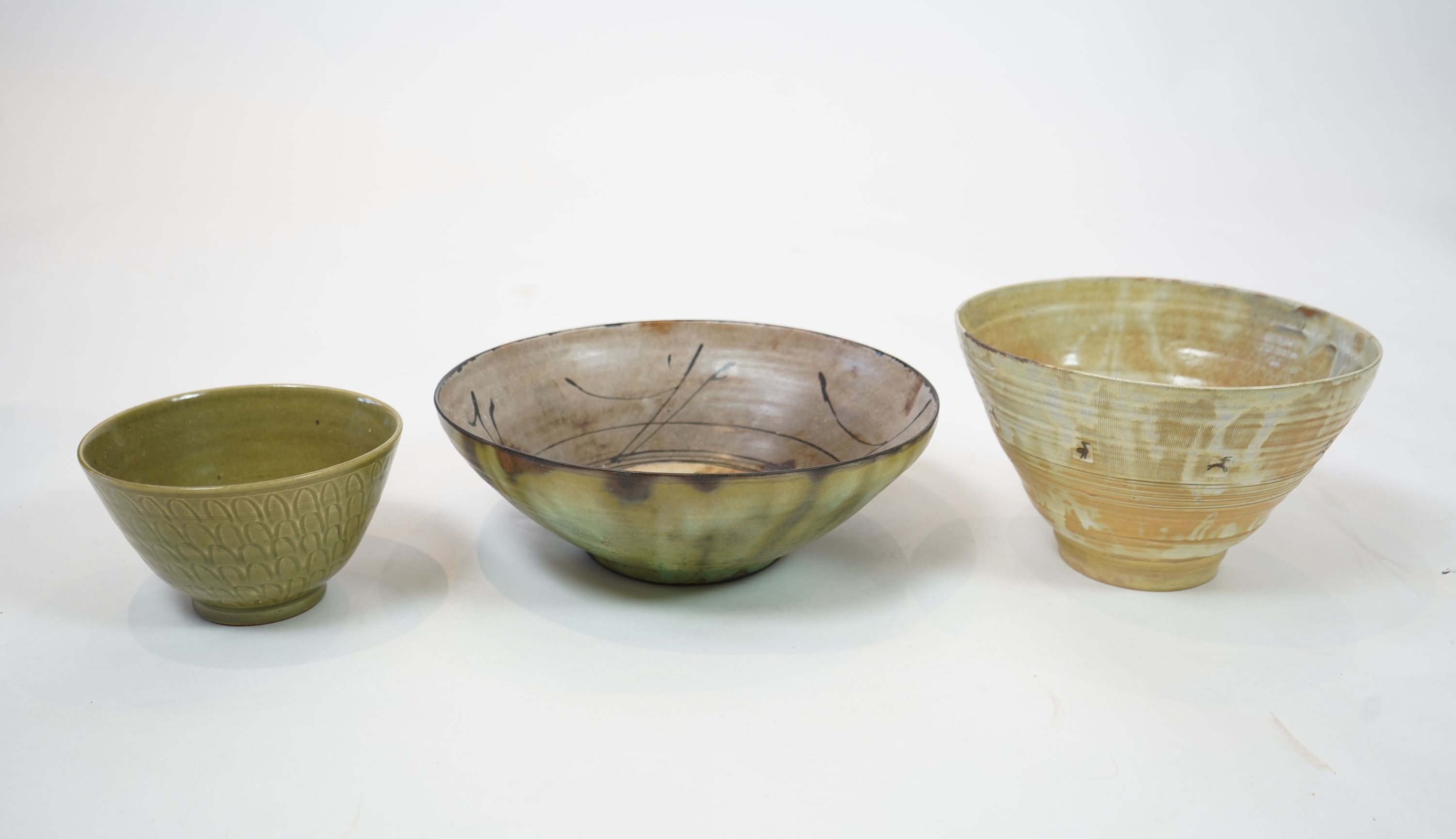 Gilbert Portanier (French, 1926-2023): Two large studio pottery bowls